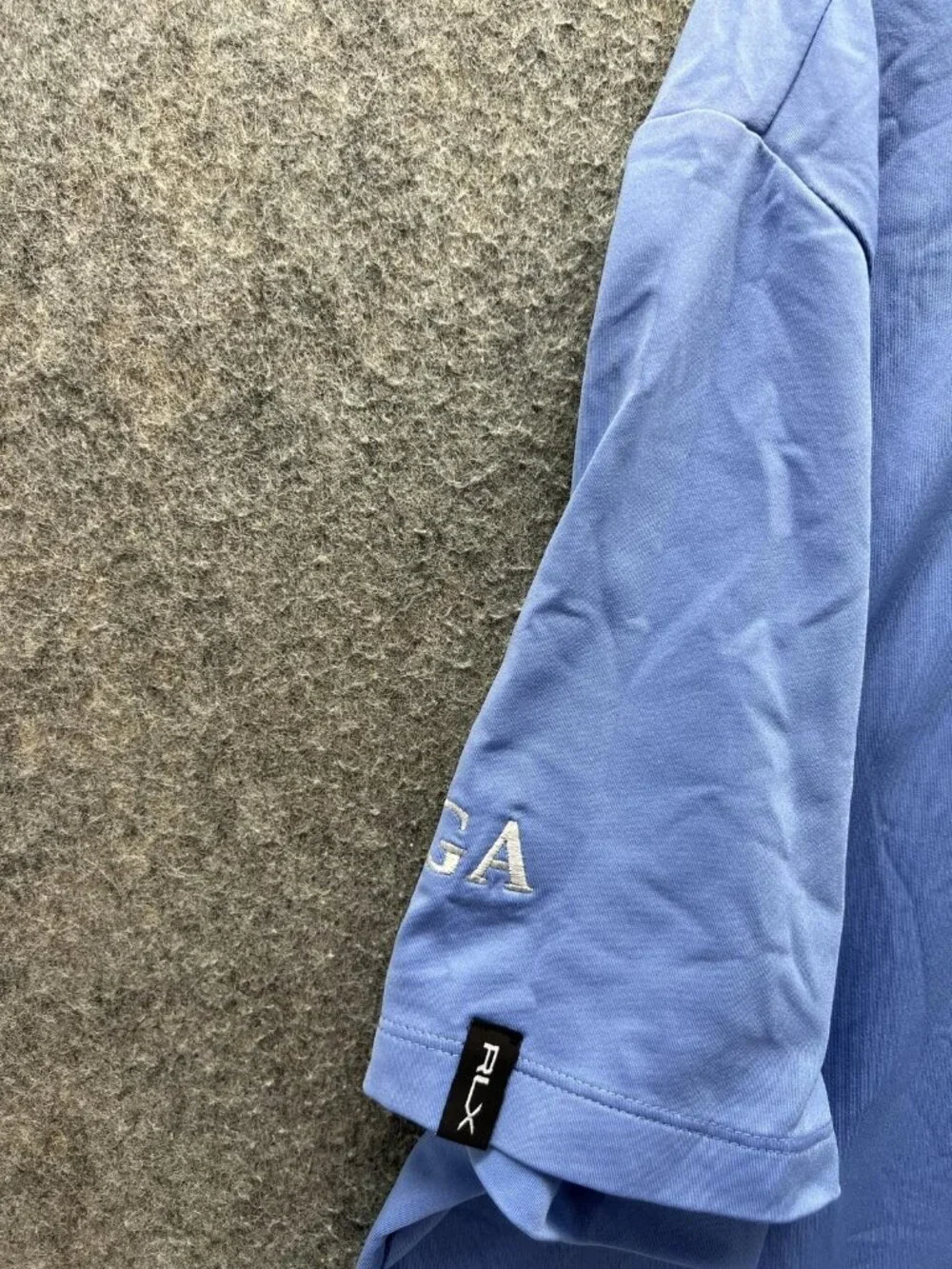 RLX Ralph Lauren Polo Shirt Mens Large Blue Solid Golf Performance Stretch